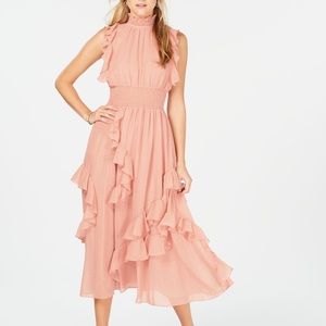 Avec Les Filles Dresses Women's Mock Neck Smocked Maxi Dress